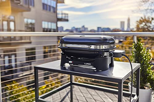 Weber Lumin Outdoor Electric Barbecue Grill, Black - Great Small Spaces such as Patios, Balconies, and Decks, Portable and Convenient