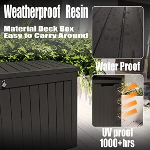 Greesum 230 Gallon Resin Deck Box Large Outdoor Storage for Patio Furniture, Garden Tools, Pool Supplies, Weatherproof and UV Resistant, Lockable, Dark Black