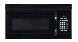 black+decker range microwave with top mount air recirculation vent, 1.6-cu. ft. 1000-watt, incandescent lighting, safety lock