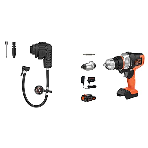 BLACK+DECKER Inflator Multi-Tool Attachment with 20V MAX Matrix Cordless Drill Combo Kit, 2-Tool (BDCMTHPI & BDCDMT120IA)