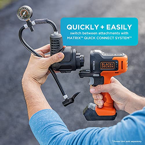 BLACK+DECKER Inflator Multi-Tool Attachment with 20V MAX Matrix Cordless Drill Combo Kit, 2-Tool (BDCMTHPI & BDCDMT120IA)