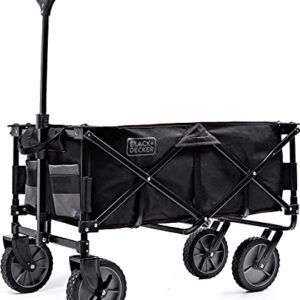 BLACK+DECKER Utility Wagon, Collapsible / Folding Wagon, Black (BDSTCTBK01)