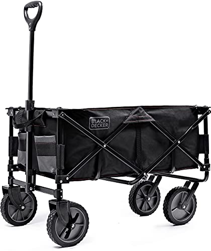 BLACK+DECKER Utility Wagon, Collapsible / Folding Wagon, Black (BDSTCTBK01)