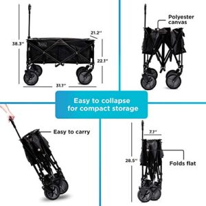 BLACK+DECKER Utility Wagon, Collapsible / Folding Wagon, Black (BDSTCTBK01)