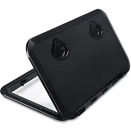 smartmarine 24"x14" Marine Boat Deck Hatch Cover,Boat Access Hatch & Lid, Black/White (Black)