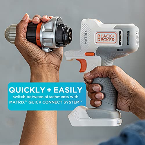 BLACK+DECKER 20V MAX Matrix Cordless Drill/Driver Kit, White (BDCDMT120WC1FF)