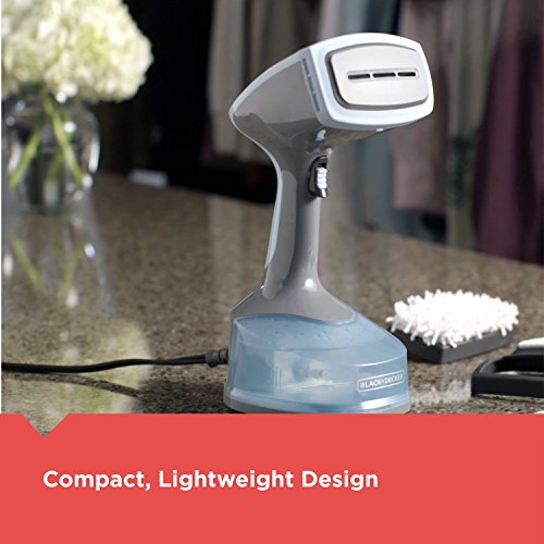 BLACK+DECKER Advanced Handheld Garment / Fabric Steamer with 3 Attachments, Gray/Blue, HGS200