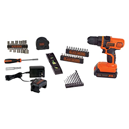 BLACK+DECKER 20V MAX* POWERCONNECT Cordless Drill/Driver + 44 pc. Home Project Kit (LDX50PK)