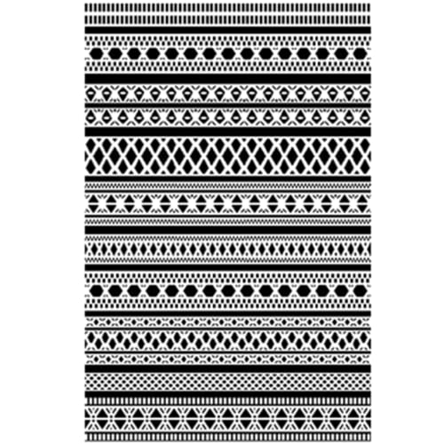 Reversible Waterproof Outdoor Rug Tangier – 5’ x 8’ Black & White – Polypropylene Straw Mat for Camping, RV, Trailer, Indoor, Terrace, Deck, Backyard & Garden – Large Modern Area by LUOMU RUGS