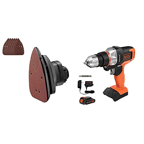 BLACK+DECKER Matrix Sander Attachment with 20V MAX Matrix Cordless Drill/Driver (BDCMTS & BDCDMT120C)