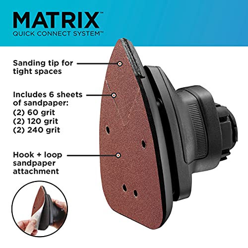 BLACK+DECKER Matrix Sander Attachment with 20V MAX Matrix Cordless Drill/Driver (BDCMTS & BDCDMT120C)