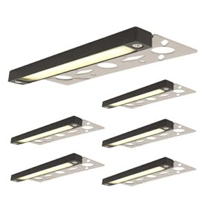 lumengy 7-inch 3w super slim led hardscape light, aluminum black, 3 mounting plates for walls, decks, planters, paver step & ceiling, no visiable screws, easy installation design, 50k hours (6-pack)