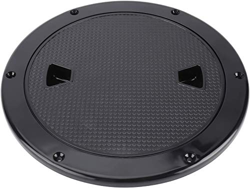 YaeMarine 2-Pack 4", 6", 7" Boat Deck Cover Marine Inspection Hatch Deck Plate Access & Lid Round Non-Slip RV Black (6")