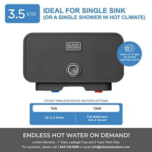 BLACK+DECKER 3.5kW / 120-V 0.5 GPM Point Of Use Tankless Electric Water Heater with Pressure Relief Device Single Sink Water Heater