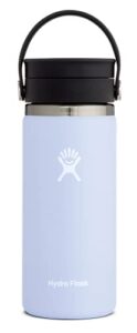 hydro flask coffee 16 oz. travel mug – insulated, stainless steel, & reusable with wide flex sip lid, fog