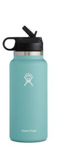 hydro flask wide mouth straw lid – stainless steel reusable water bottle – vacuum insulated, dishwasher safe, bpa-free, non-toxic