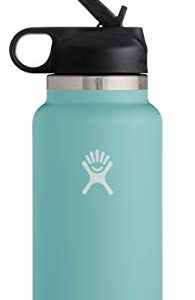 Hydro Flask Wide Mouth Straw Lid - Stainless Steel Reusable Water Bottle - Vacuum Insulated, Dishwasher Safe, BPA-Free, Non-Toxic