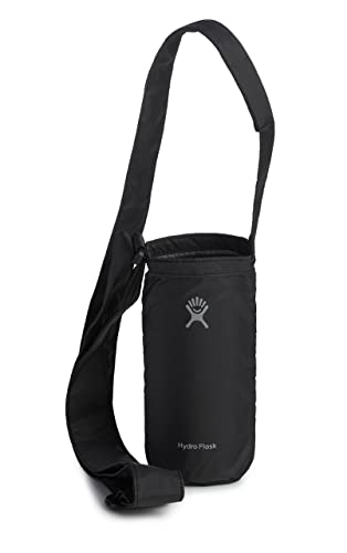 Hydro Flask Packable Bottle Sling - Accessory Reusable Water Bottle Travel Carrier Holder - Adjustable, Collapsable Black Small