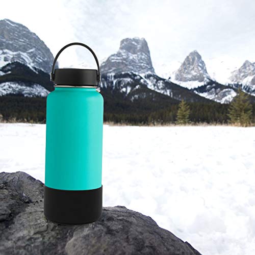 Flaskars Protective Silicone Boot for 12oz - 40 oz Hydro Sport Water Bottles Flask Anti-Slip Bottom Sleeve Cover (Fits 32 oz and 40 oz Bottles, Black)