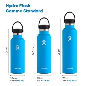 Hydro Flask 18 oz. Water Bottle - Stainless Steel, Reusable, Vacuum Insulated with Standard Mouth Flex Lid