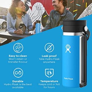 HYDRO FLASK - Travel Coffee Flask 354 ml (12 oz) - Vacuum Insulated Stainless Steel Travel Mug with Leak Proof Flex Sip Lid - BPA-Free - Wide Mouth - Stone