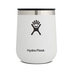 hydro flask 10 oz wine tumbler – stainless steel & vacuum insulated – press-in lid – white