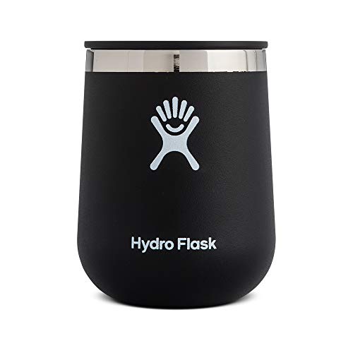 Hydro Flask 10 oz Wine Tumbler - Stainless Steel & Vacuum Insulated - Press-In Lid - Black