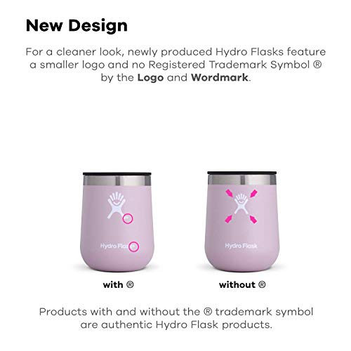 Hydro Flask 10 oz Wine Tumbler - Stainless Steel & Vacuum Insulated - Press-In Lid - Black