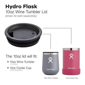 Hydro Flask 10 oz Wine Tumbler - Stainless Steel & Vacuum Insulated - Press-In Lid - Black