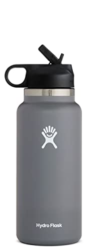 Hydro Flask Wide Mouth Straw Lid - Stainless Steel Reusable Water Bottle & Mug - Stainless Steel Reusable Tea Coffee Travel Mug - Vacuum Insulated, BPA-Free, Non-Toxic