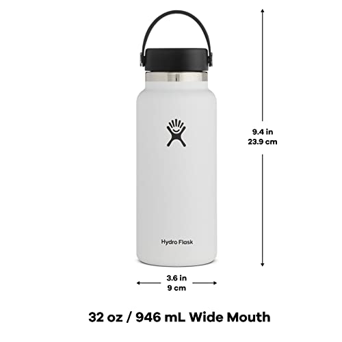 Hydro Flask 24 oz Wide Mouth Straw Lid Rain & Wide Mouth with Flex Cap - Insulated Water Bottle