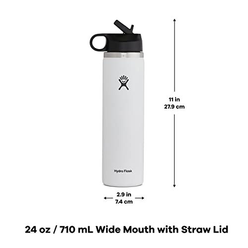 Hydro Flask 24 oz Wide Mouth Straw Lid Rain & Wide Mouth with Flex Cap - Insulated Water Bottle
