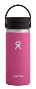 hydro flask 16 oz wide mouth bottle with flex sip lid carnation