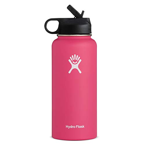 Hydro Flask Wide Mouth Water Bottle, Straw Lid, Old Style Design - 32 oz, Watermelon