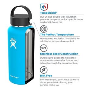Hydro Flask Water Bottle - Stainless Steel & Vacuum Insulated - Wide Mouth with Leak Proof Flex Cap - 40 oz, Graphite