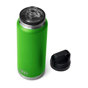 yeti rambler 36 oz bottle, vacuum insulated, stainless steel with chug cap, canopy green