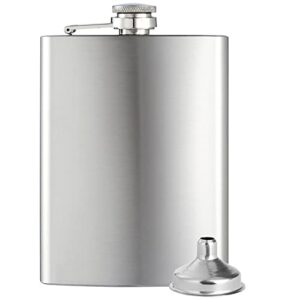hip flasks for liquor for men women 1 pcs 8oz silver stainless steel flask with 1 pcs funnels for wedding party groomsman bridesmaid birthdays gift