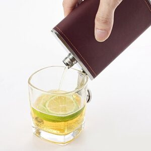 YWQ 6 Pcs 8 oz Steel Stainless Hip Flask Free Funnel Liquor Drinking of Alcohol Whiskey Gift for Men