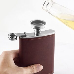 YWQ 6 Pcs 8 oz Steel Stainless Hip Flask Free Funnel Liquor Drinking of Alcohol Whiskey Gift for Men