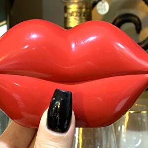 Red Lips Flask - Pucker Kiss Stainless Steel 5 oz. Pocket Flask For Drinks and Alcohol - Travel Picnic Bar Party - Fun Cute & Romantic