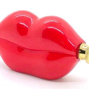 Red Lips Flask - Pucker Kiss Stainless Steel 5 oz. Pocket Flask For Drinks and Alcohol - Travel Picnic Bar Party - Fun Cute & Romantic