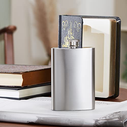 Suck UK Stainless Steel 4 Oz Hip Flask Hip Flask In A Book Hidden Flasks For Liquor To Smuggle Your Booze Groomsmen Gifts For Men Secret Flask & Funny Alcohol Gifts Black