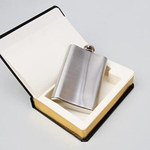 Suck UK Stainless Steel 4 Oz Hip Flask Hip Flask In A Book Hidden Flasks For Liquor To Smuggle Your Booze Groomsmen Gifts For Men Secret Flask & Funny Alcohol Gifts Black