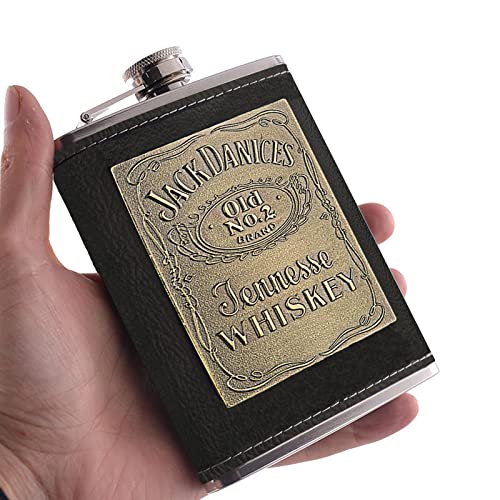 VICDUEKG Stainless Steel Hip Flask Flagon 8 OZ Liquor Pocket Container with Funnel Leak Proof Flask for Liquor Whiskey Wine, Gift for Men