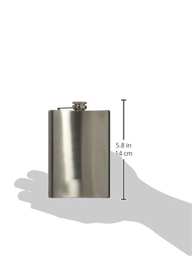 Maxam Stainless Steel Flask, Lightweight Drinking Hip Flask with a Screw-On, Leak Proof Lid, Polished Silver, 8 Ounce Capacity