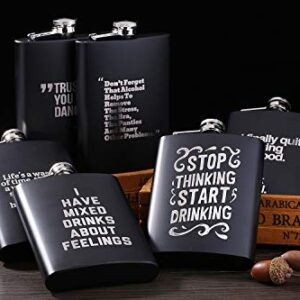 Personalized Flask Custom Flask | Engraved Any Text/Logo | 8 Oz Stainless Steel Pocket Hip Flask for Drinking | Wedding Gift for Groomsman, Dad | 2022 First Christmas