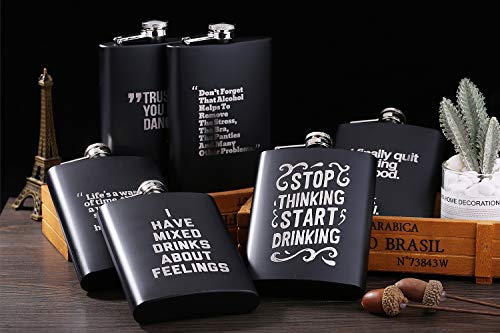 Personalized Flask Custom Flask | Engraved Any Text/Logo | 8 Oz Stainless Steel Pocket Hip Flask for Drinking | Wedding Gift for Groomsman, Dad | 2022 First Christmas