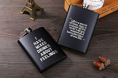 Personalized Flask Custom Flask | Engraved Any Text/Logo | 8 Oz Stainless Steel Pocket Hip Flask for Drinking | Wedding Gift for Groomsman, Dad | 2022 First Christmas