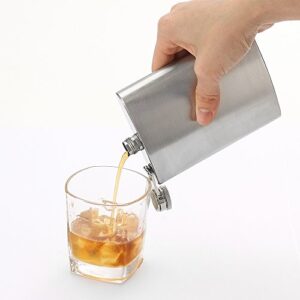 6 Pcs 8 oz Hip Stainless Steel Flask & Funnel Set by QLL, Easy Pour Funnel is Included, Great Gift