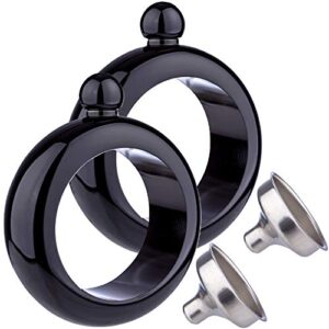 black bangle bracelet wine/alcohol 3.5 oz flasks – stainless steel creative gift set for women